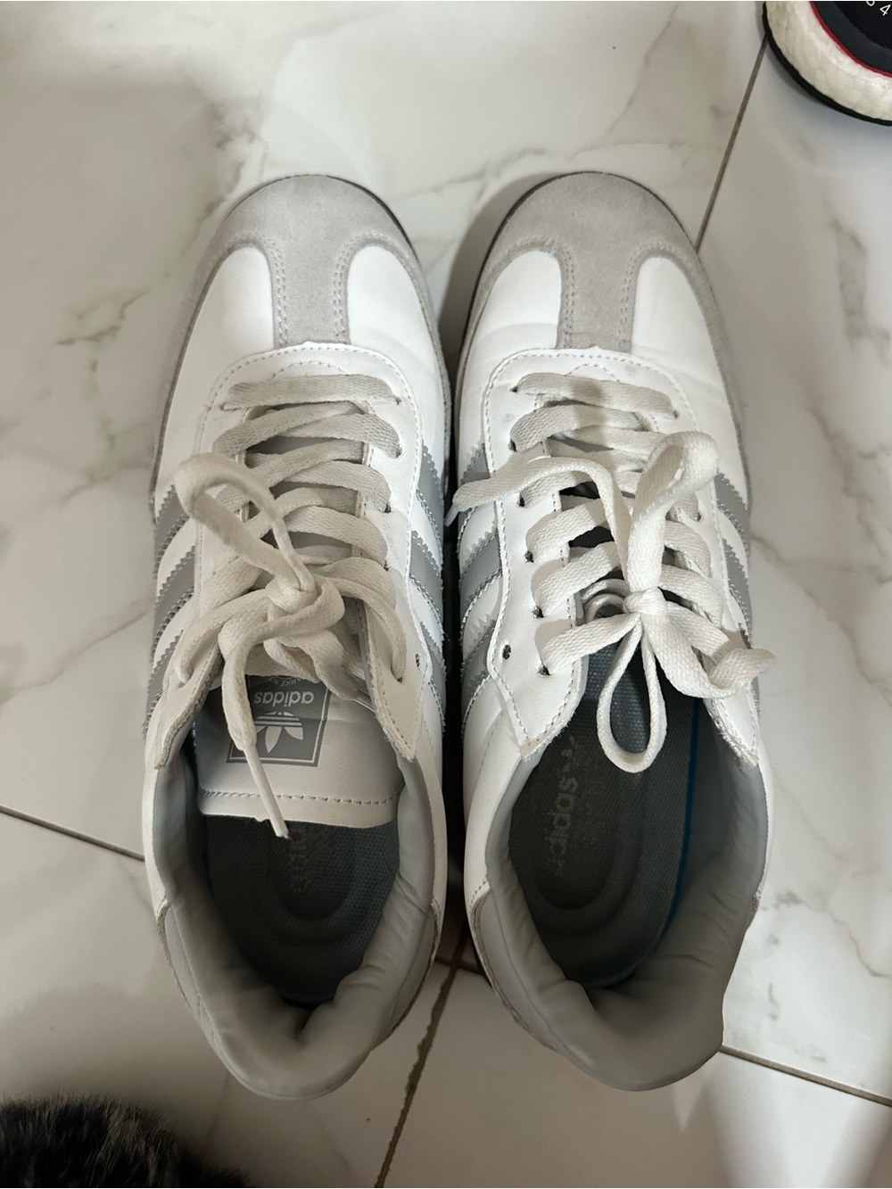 Adidas White & Light Gray Classic Sneakers